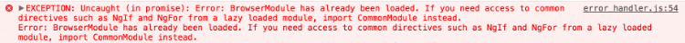 BrowserModule error